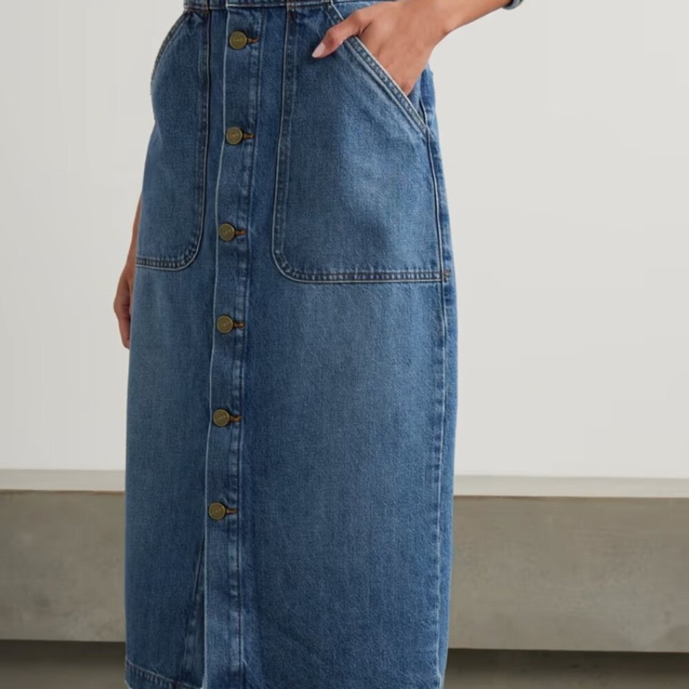 Frame Denim Modern Pocket Denim Midi Skirt